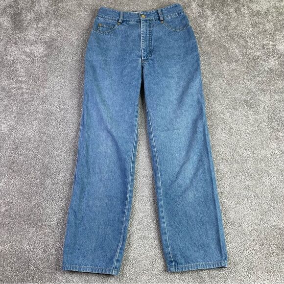 St. John Sport Jeans Women's 4 Blue Straight High Rise Medium Wash Denim - Picture 1 of 12